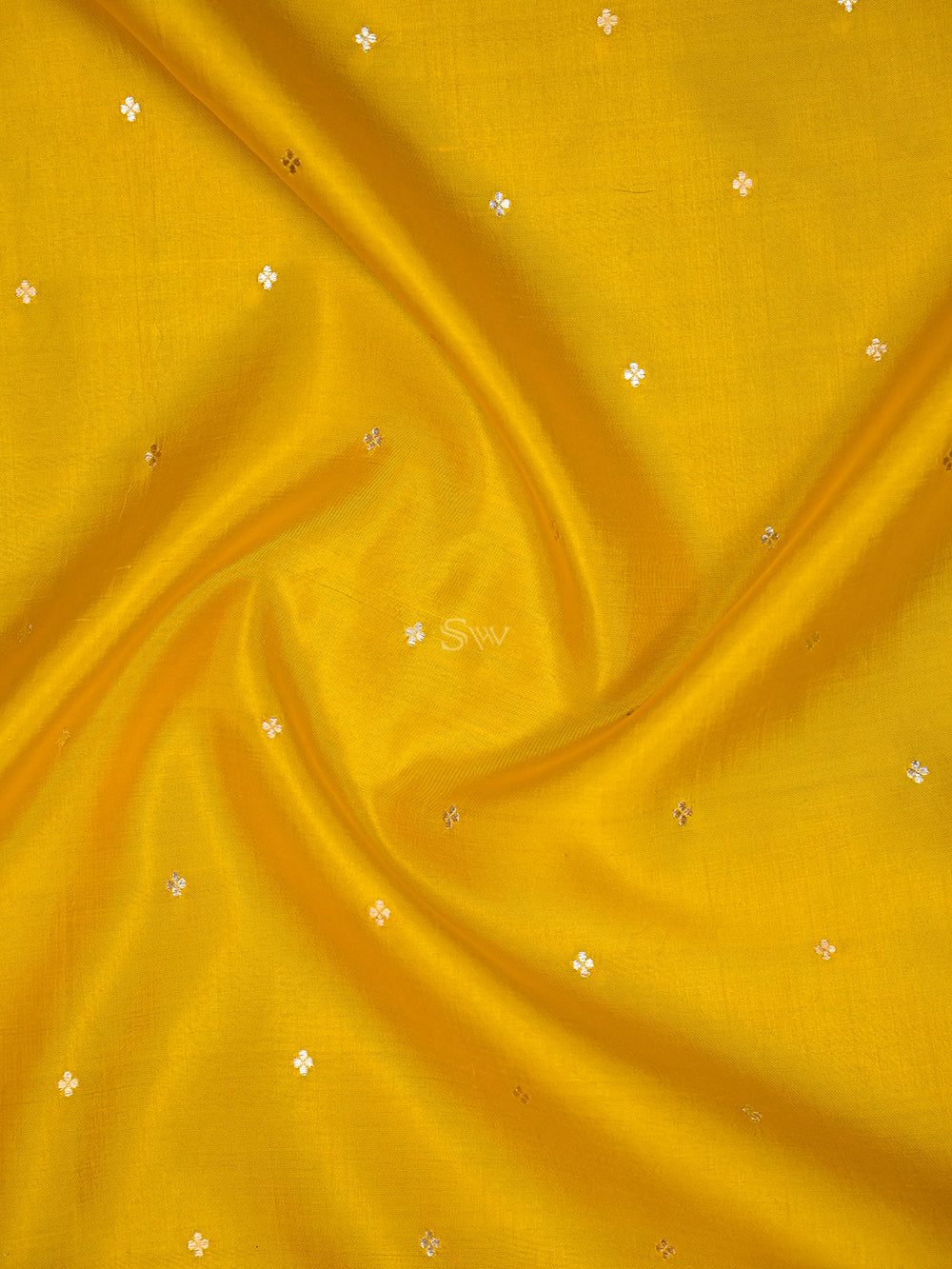 Yellow Booti Katan Silk Handloom Banarasi Saree