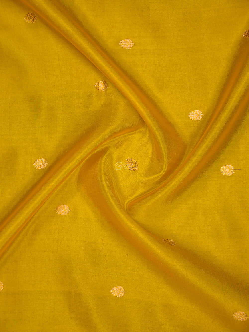 Yellow Booti Katan Silk Handloom Banarasi Saree