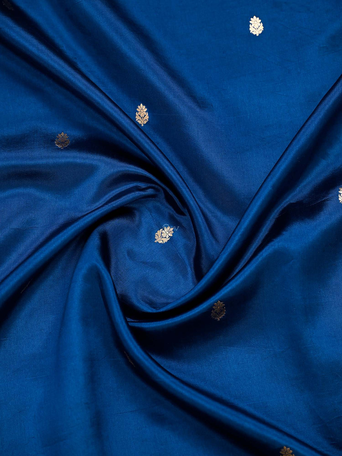Blue Booti Katan Silk Handloom Banarasi Saree