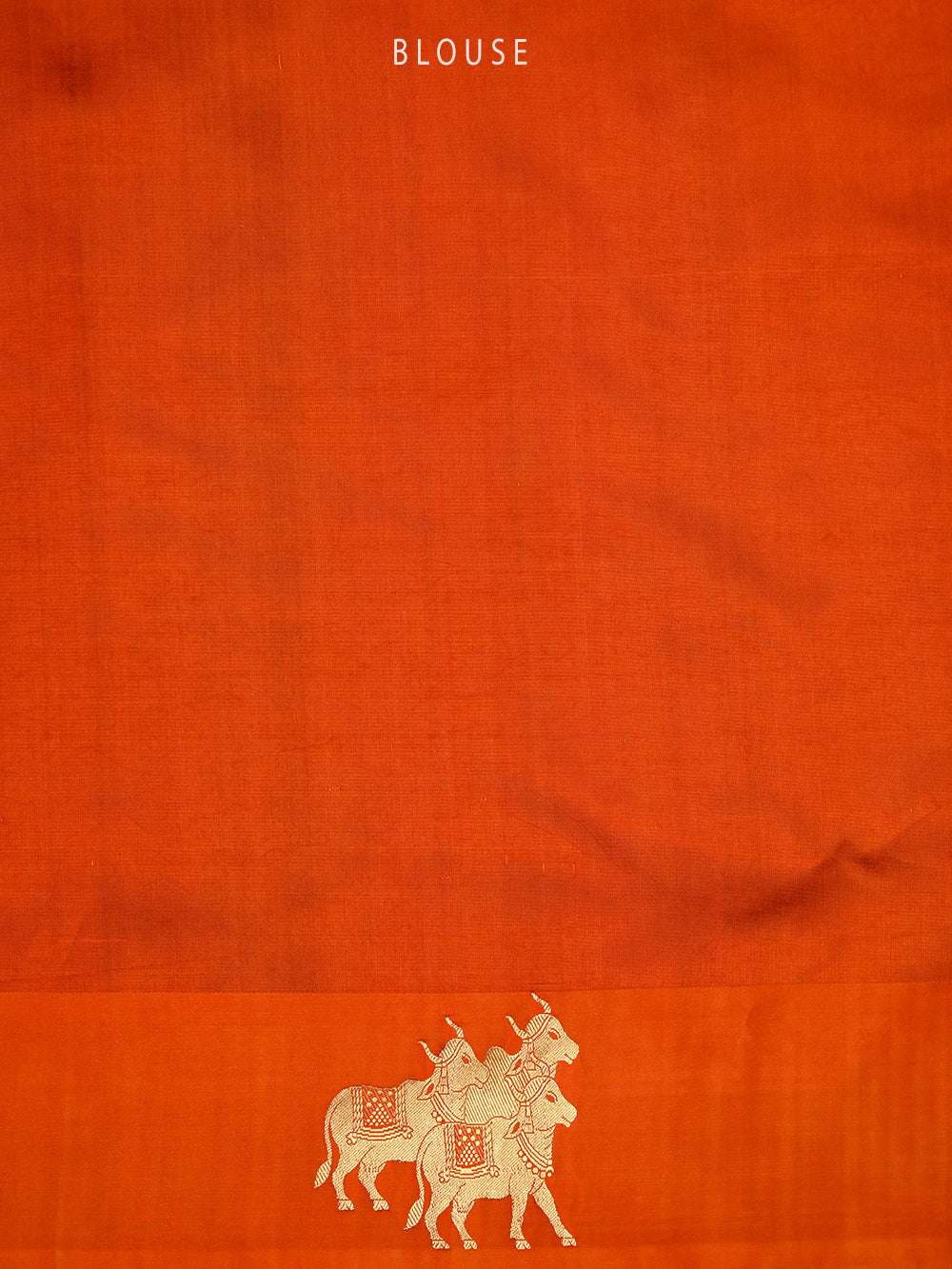 Dark Orange Booti Katan Silk Handloom Banarasi Saree