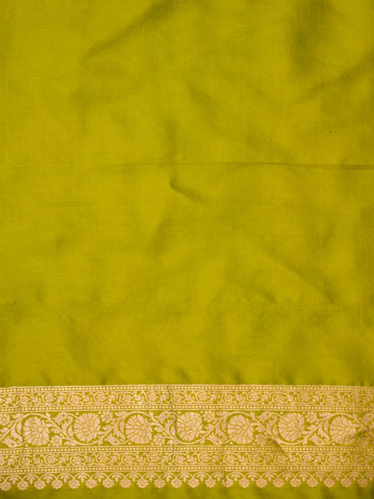 Lime Green Meenakari Silk Brocade Handloom Banarasi Saree