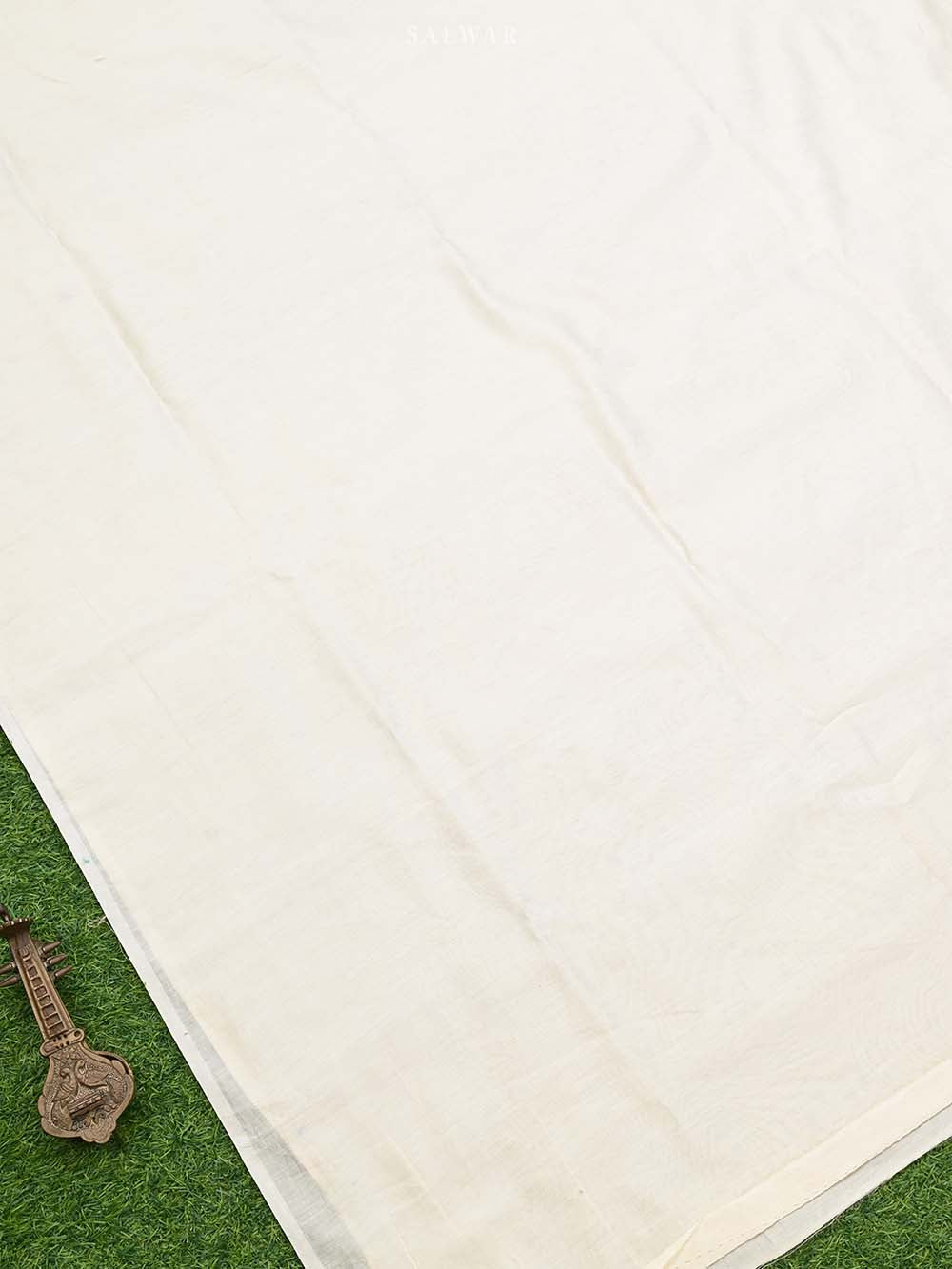 Cream Organza Handloom Banarasi Suit - Sacred Weaves