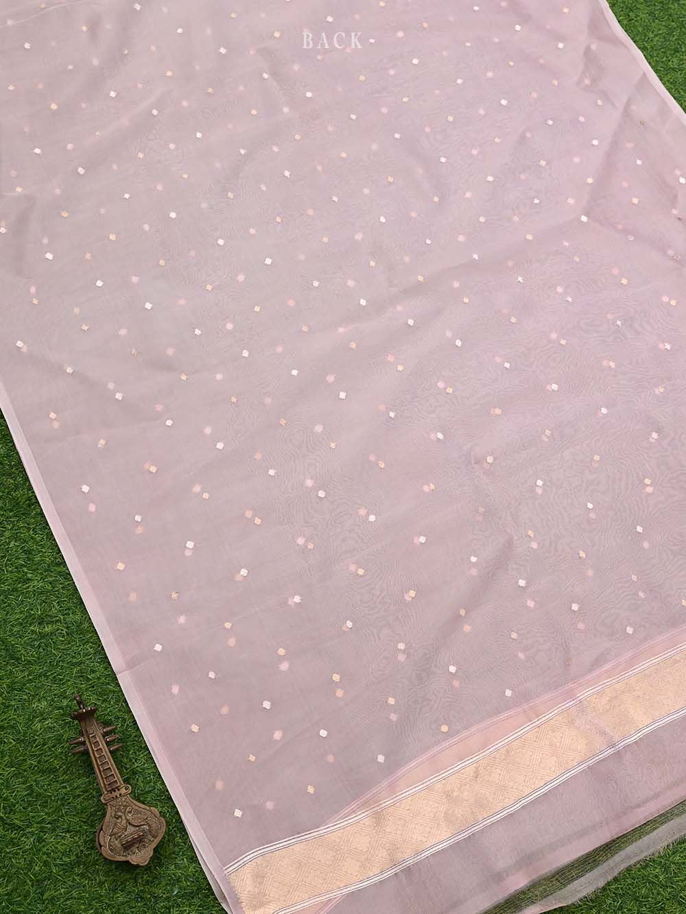 Powder Pink Organza Handloom Banarasi Suit - Sacred Weaves
