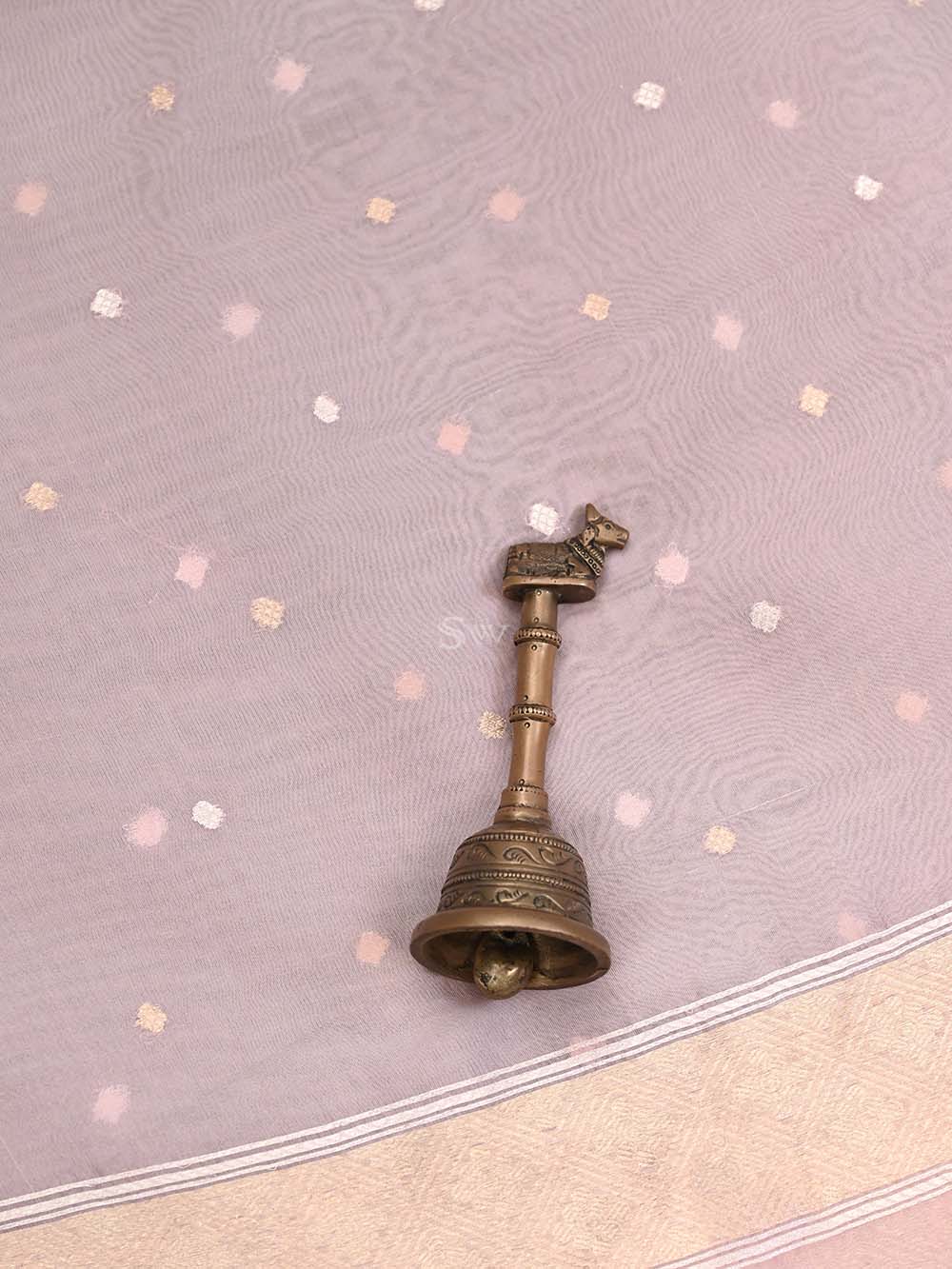 Powder Pink Organza Handloom Banarasi Suit - Sacred Weaves