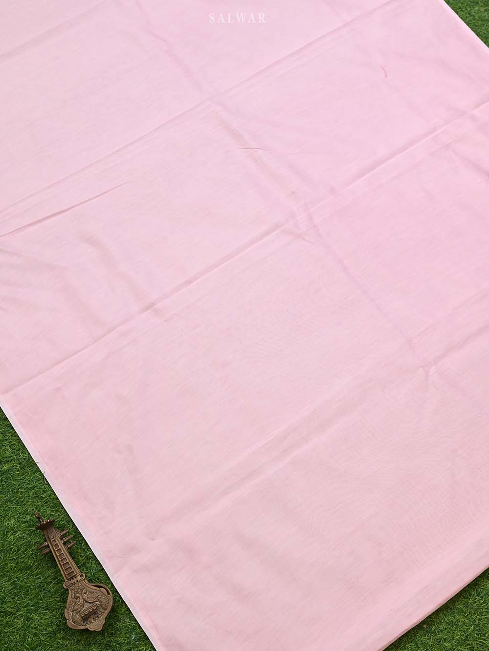 Powder Pink Organza Handloom Banarasi Suit - Sacred Weaves