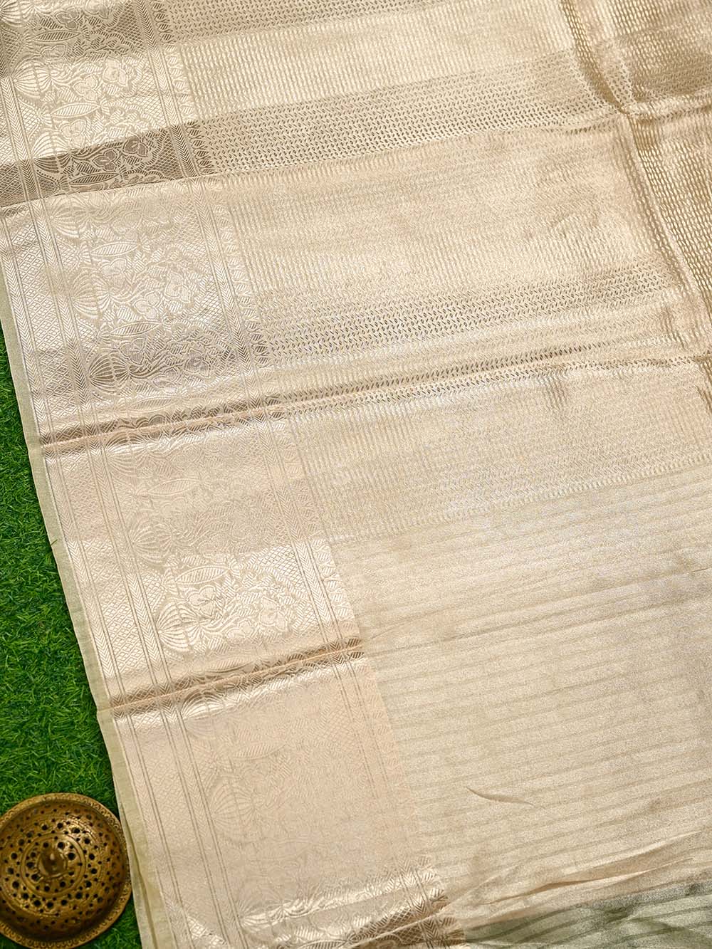 Pastel Yellow Tissue Brocade Handloom Banarasi Saree - Sacred Weaves