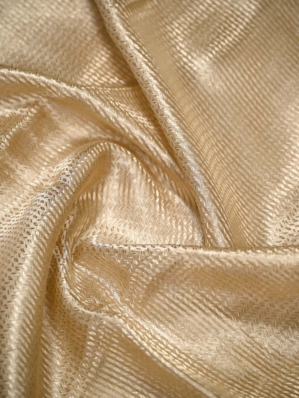 Pastel Yellow Tissue Brocade Handloom Banarasi Saree - Sacred Weaves