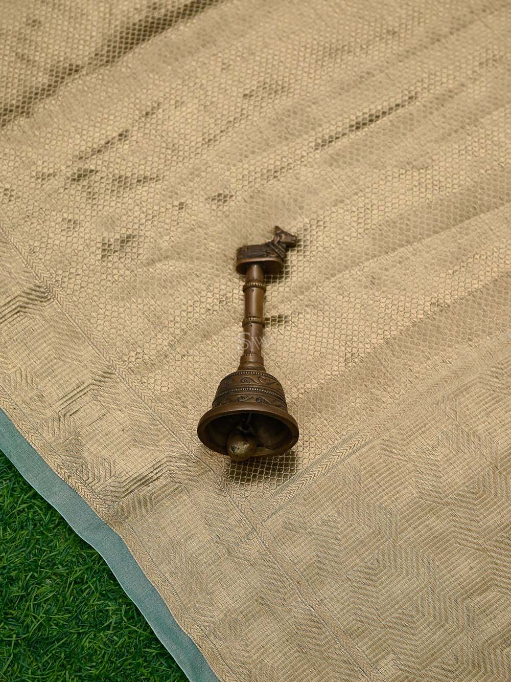 Sea Green Tissue Brocade Handloom Banarasi Saree