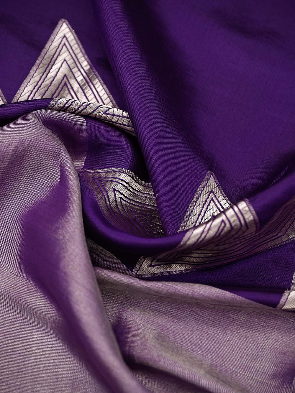 Purple Tissue Brocade Handloom Banarasi Saree - Sacred Weaves