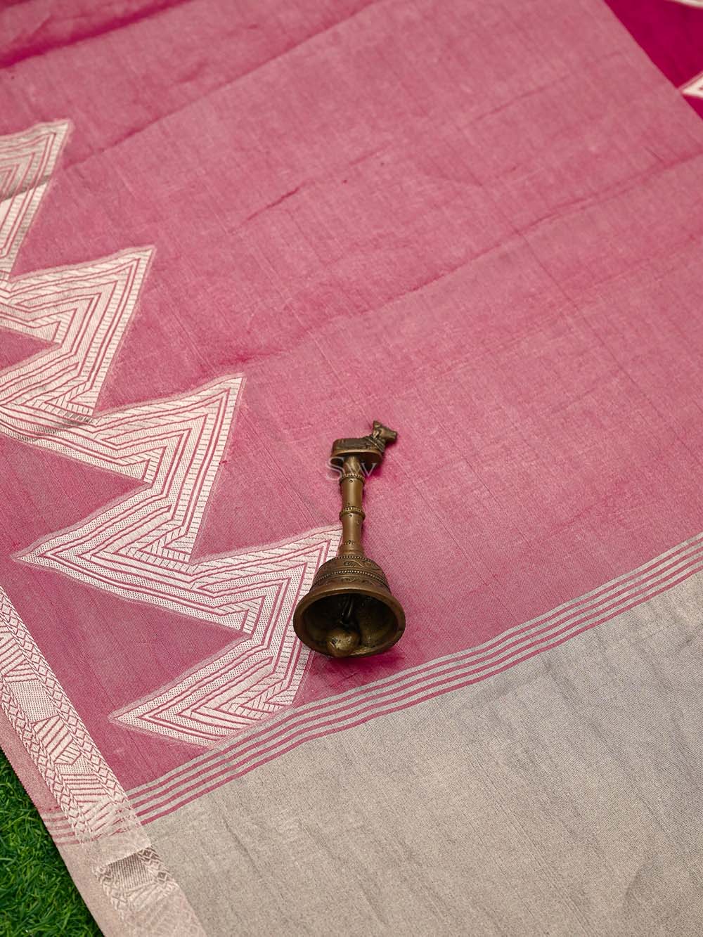 Magenta Tissue Brocade Handloom Banarasi Saree