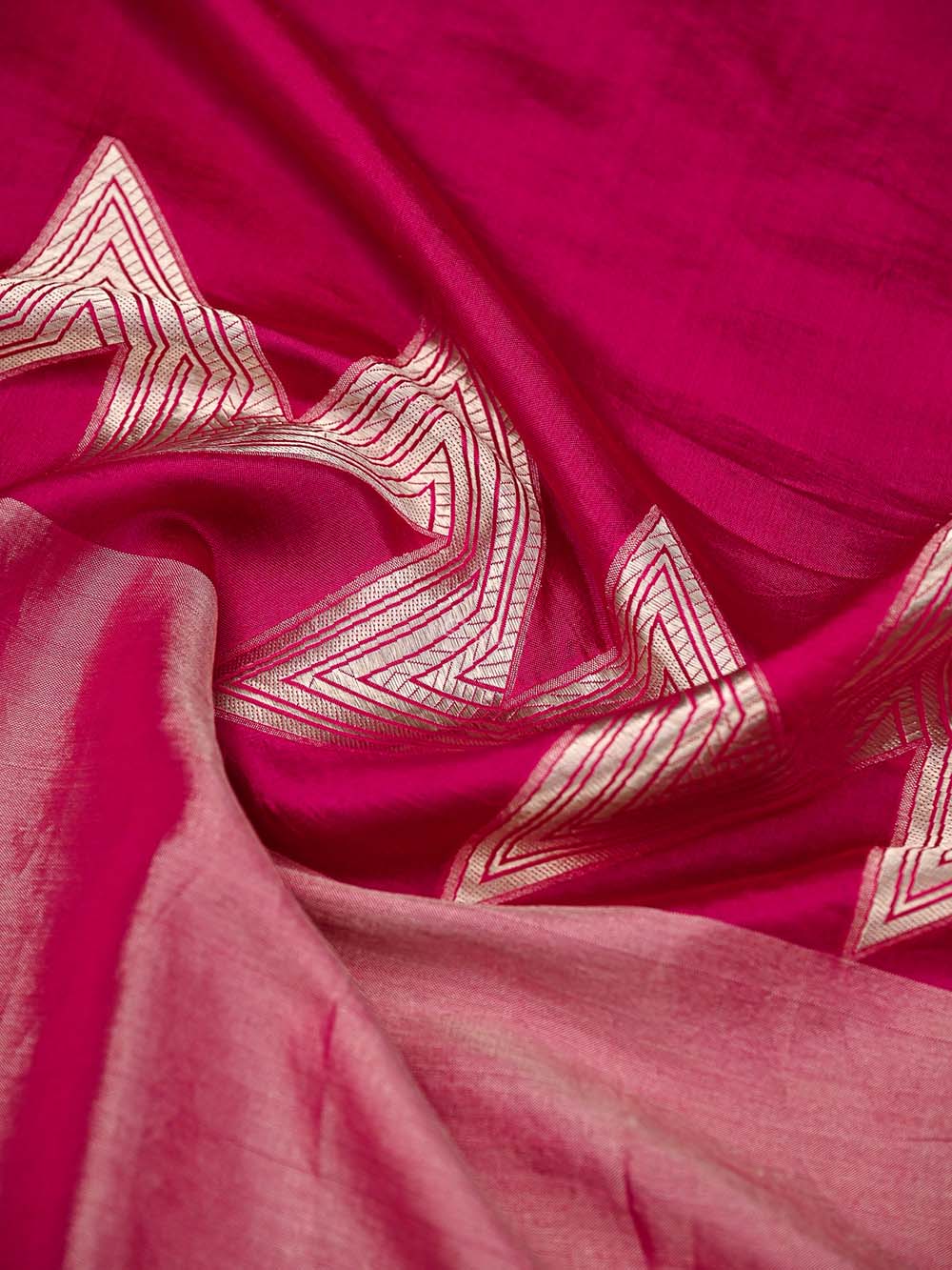 Magenta Tissue Brocade Handloom Banarasi Saree