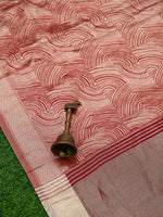 Red Tissue Brocade Handloom Banarasi Saree - Sacred Weaves