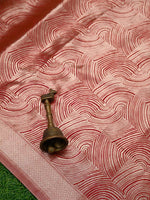 Red Tissue Brocade Handloom Banarasi Saree - Sacred Weaves