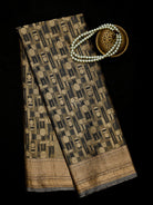 Black Tissue Brocade Handloom Banarasi Saree - Sacred Weaves