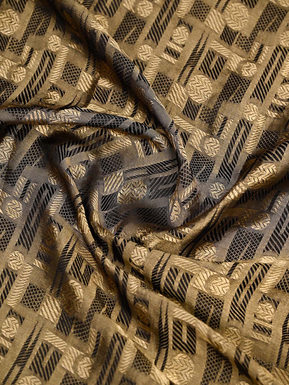 Black Tissue Brocade Handloom Banarasi Saree - Sacred Weaves
