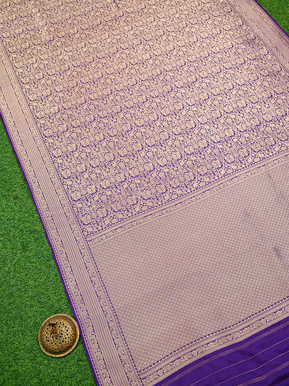 Purple Silk Brocade Handloom Banarasi Saree