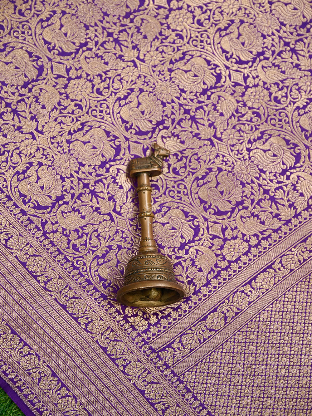 Purple Silk Brocade Handloom Banarasi Saree