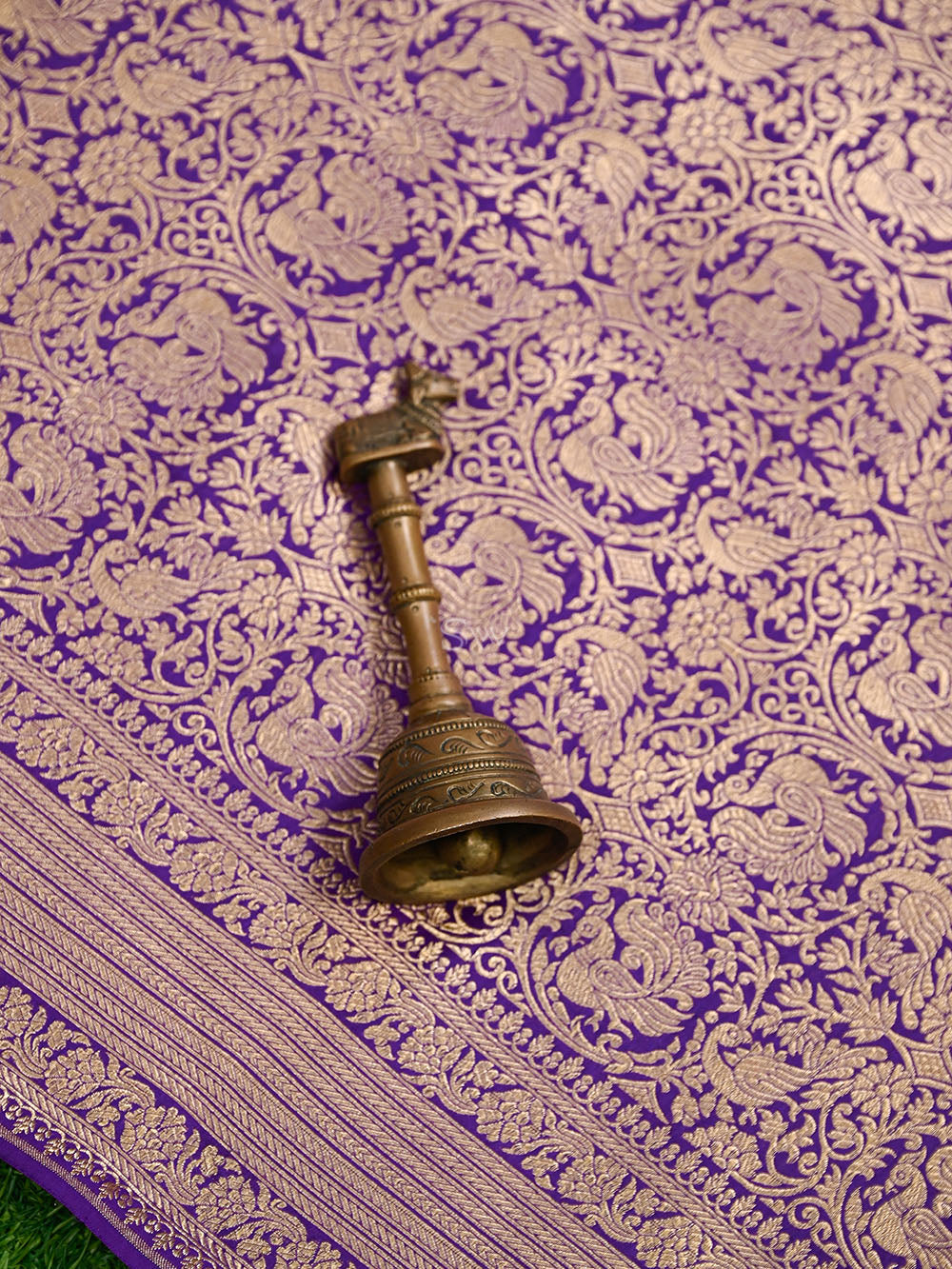 Purple Silk Brocade Handloom Banarasi Saree