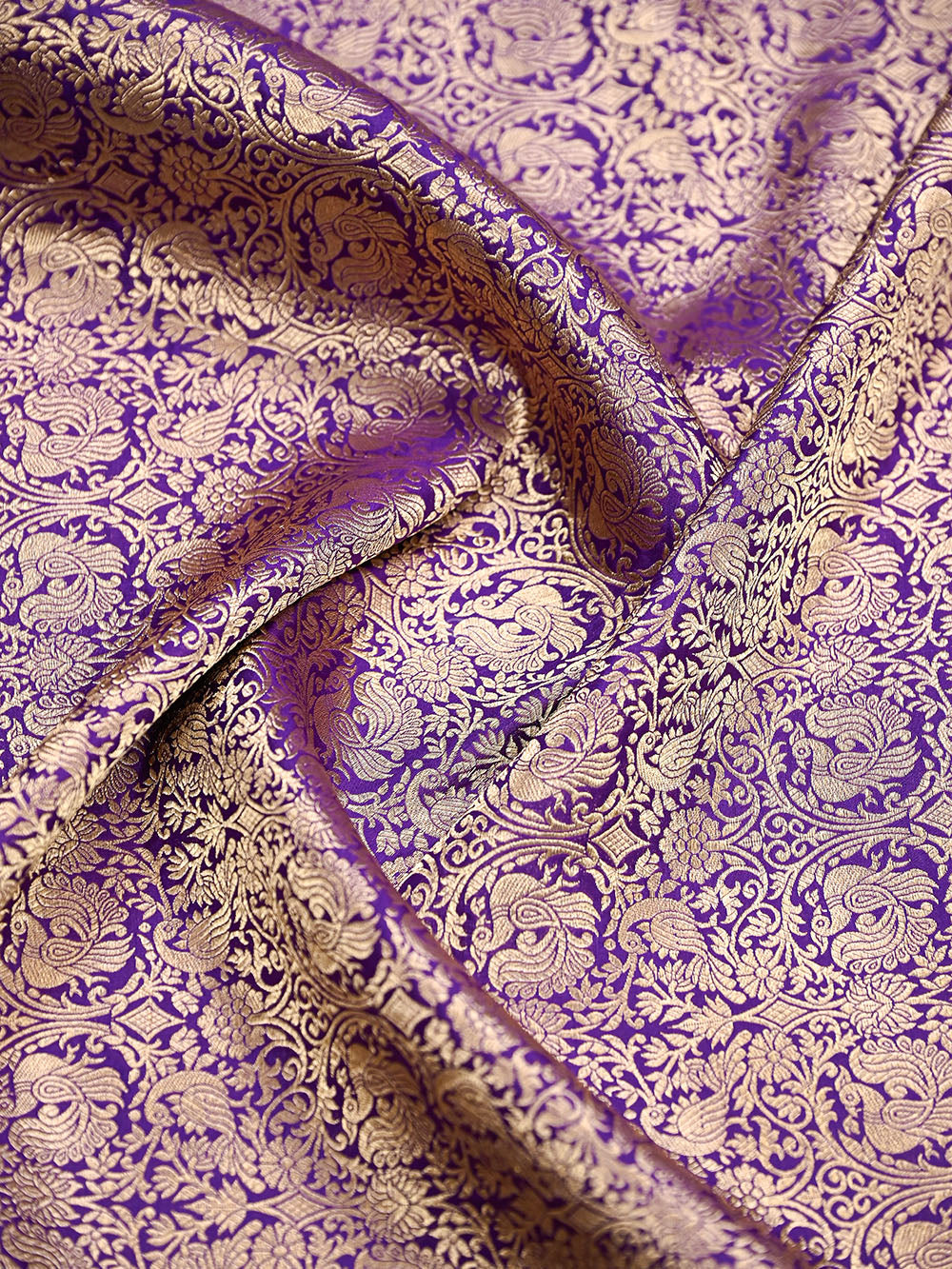 Purple Silk Brocade Handloom Banarasi Saree
