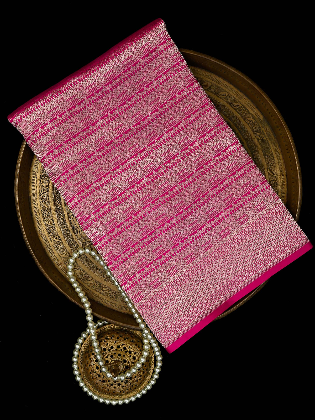 Magenta Silk Brocade Handloom Banarasi Saree