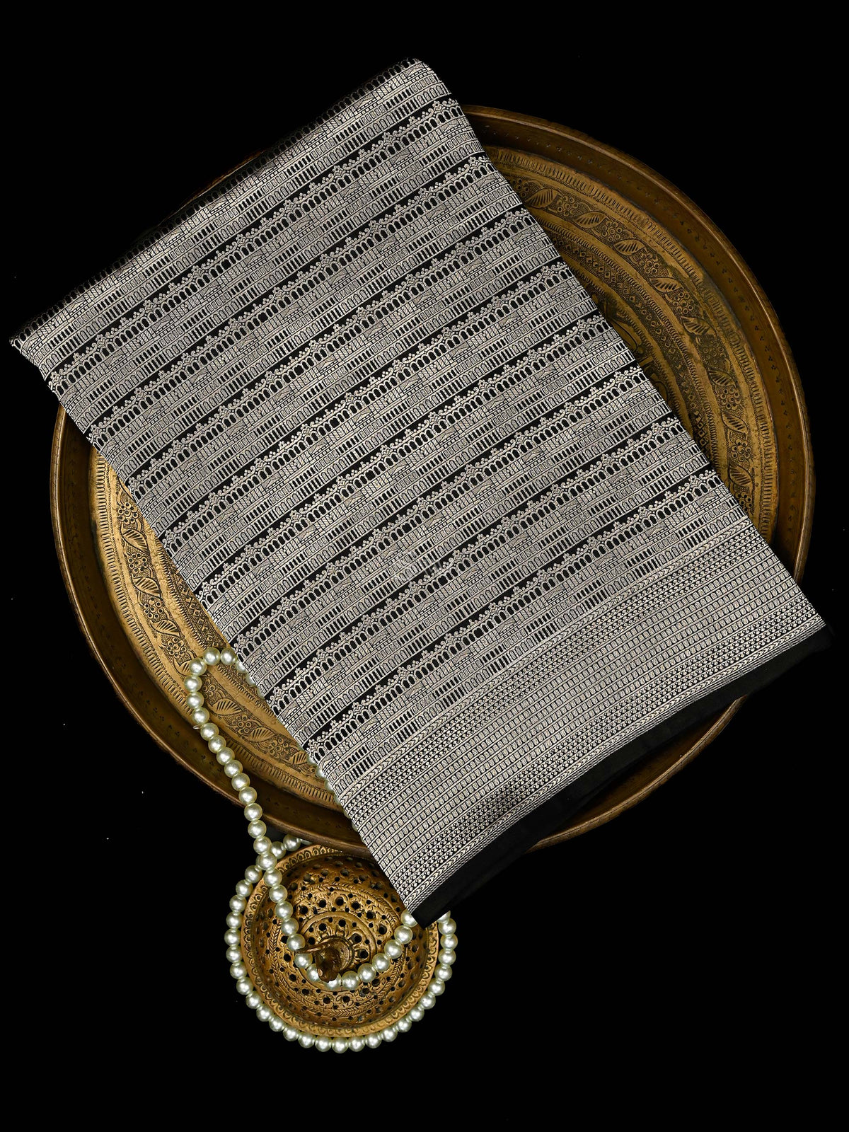 Black Silk Brocade Handloom Banarasi Saree
