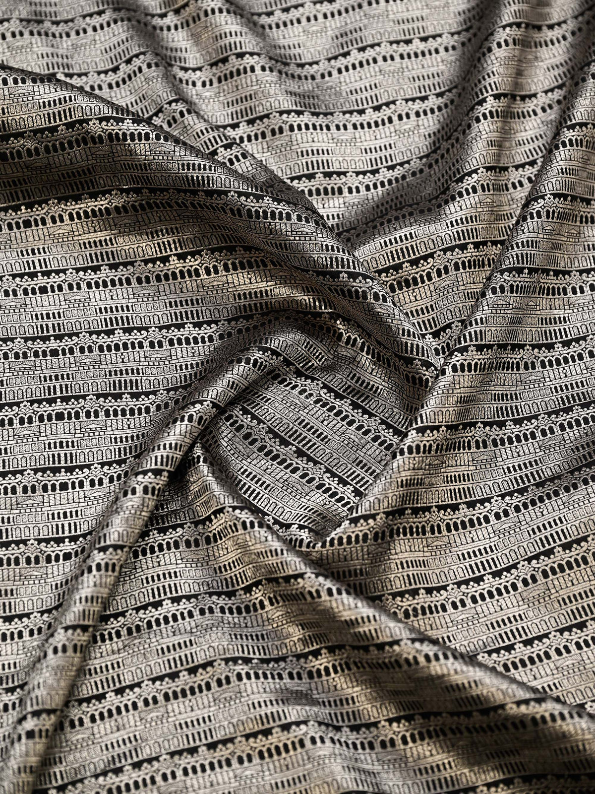 Black Silk Brocade Handloom Banarasi Saree