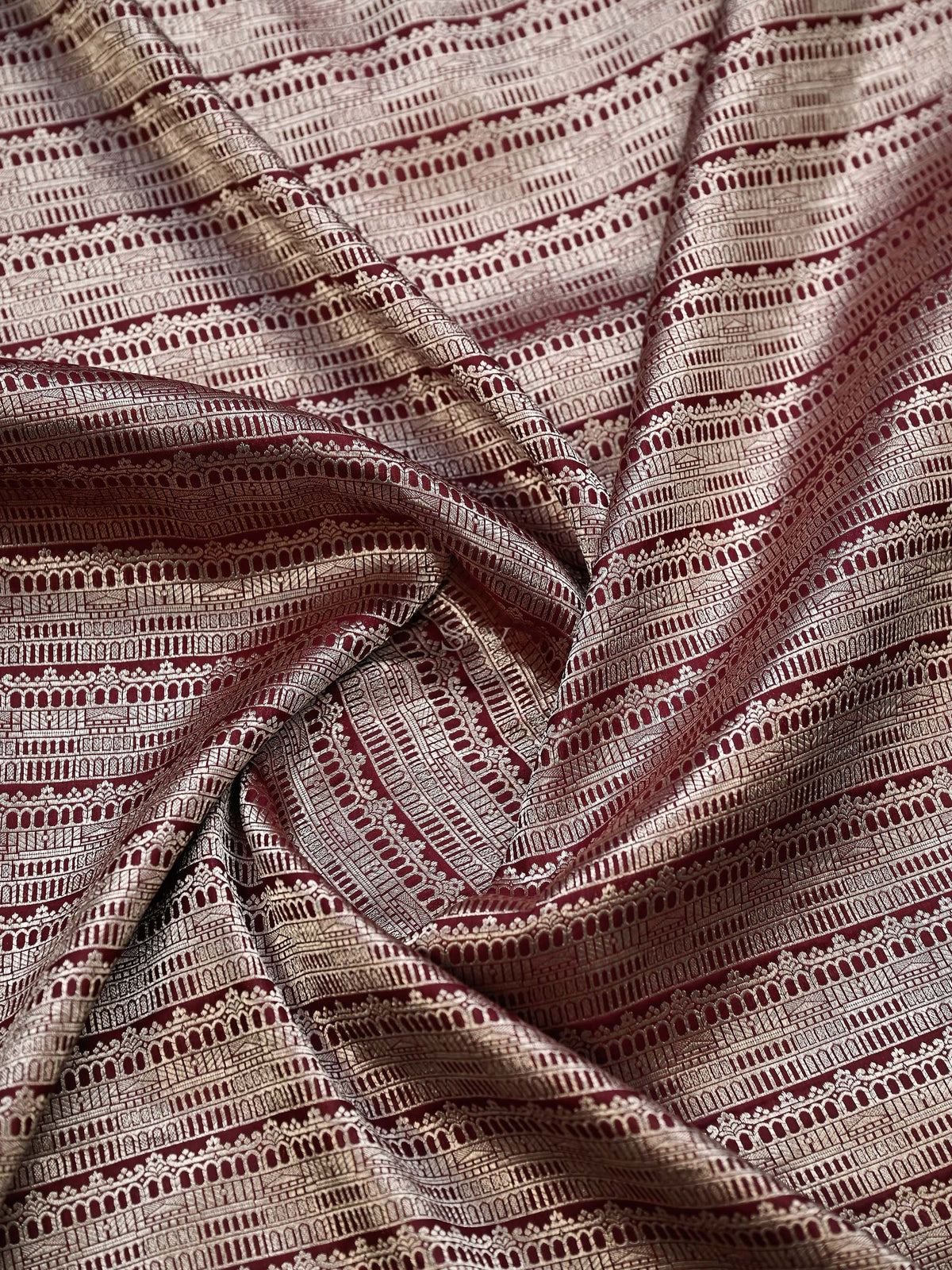 Maroon Silk Brocade Handloom Banarasi Saree