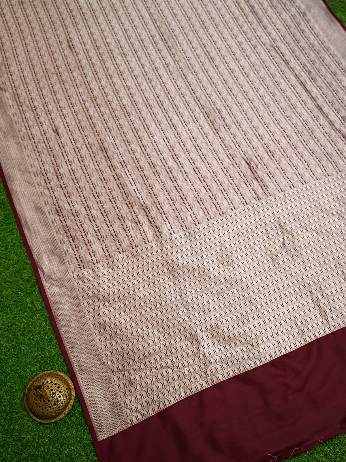 Maroon Silk Brocade Handloom Banarasi Saree