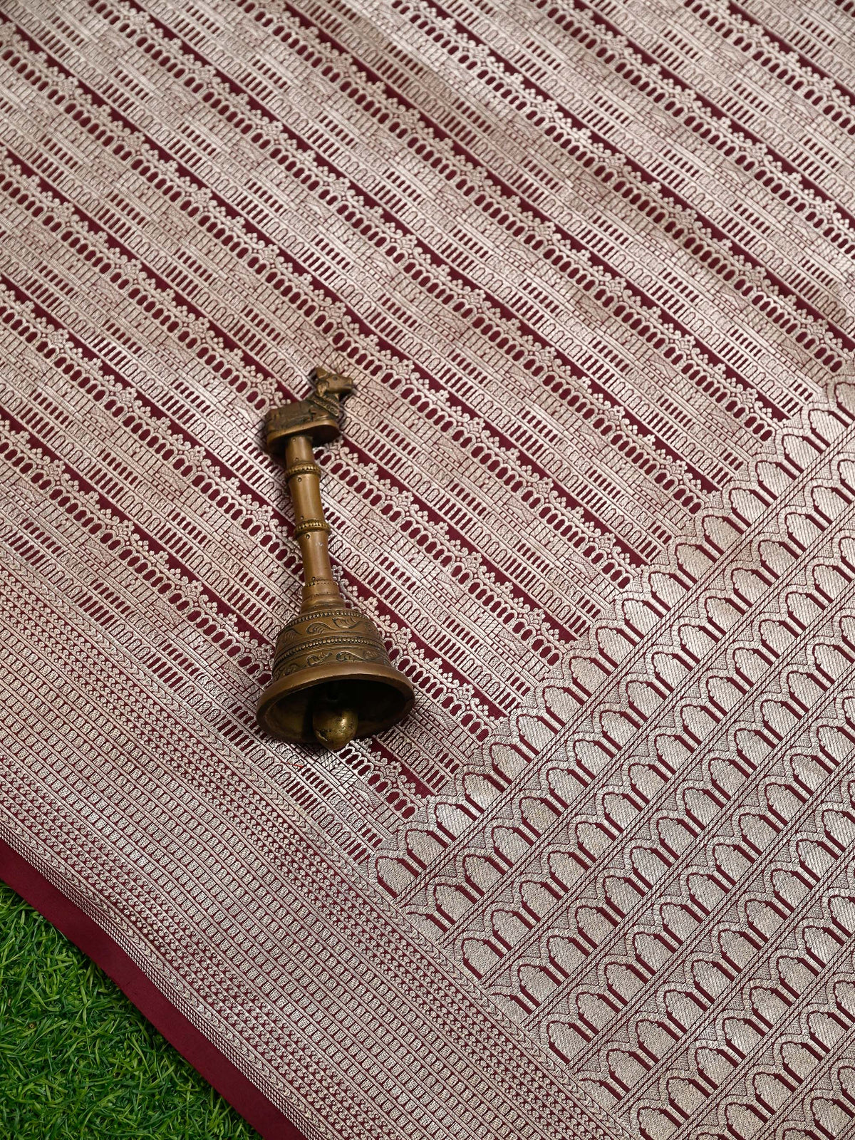 Maroon Silk Brocade Handloom Banarasi Saree