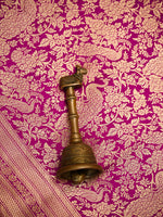 Magenta Silk Shikargah Brocade Handloom Banarasi Saree - Sacred Weaves