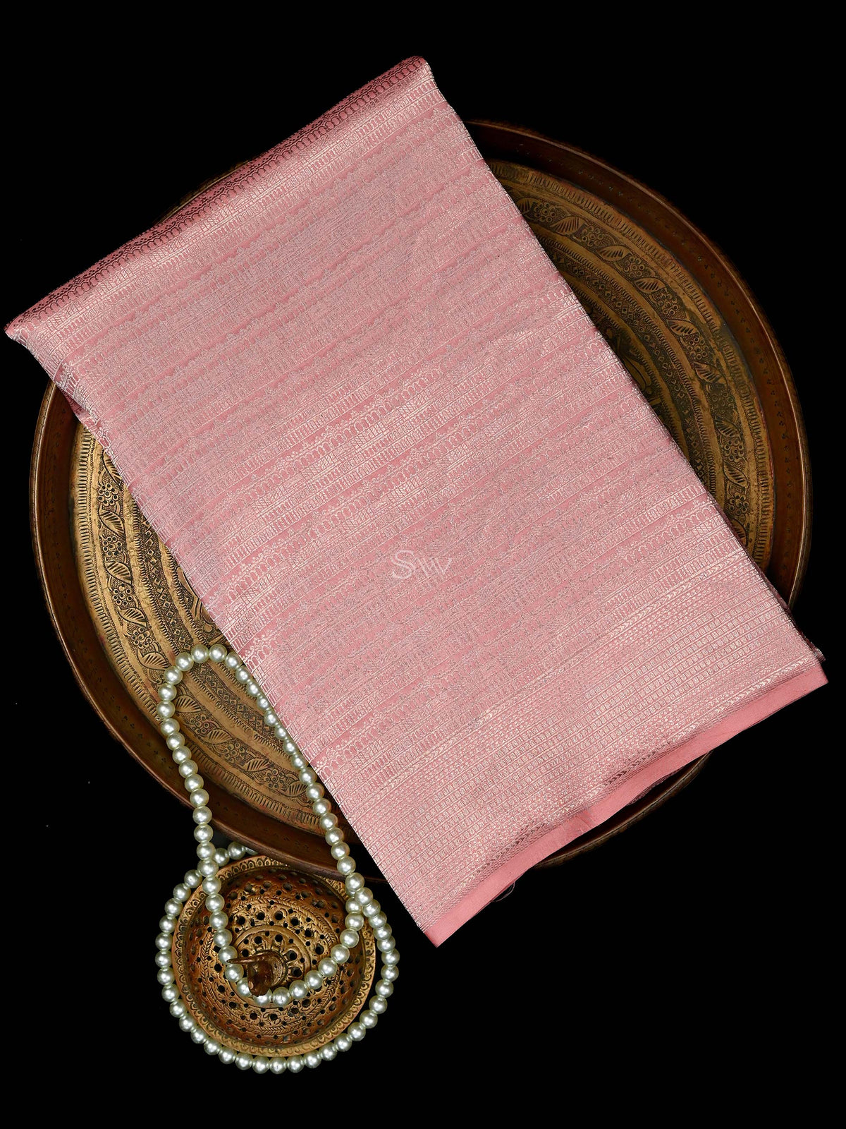 Pastel Pink Silk Brocade Handloom Banarasi Saree