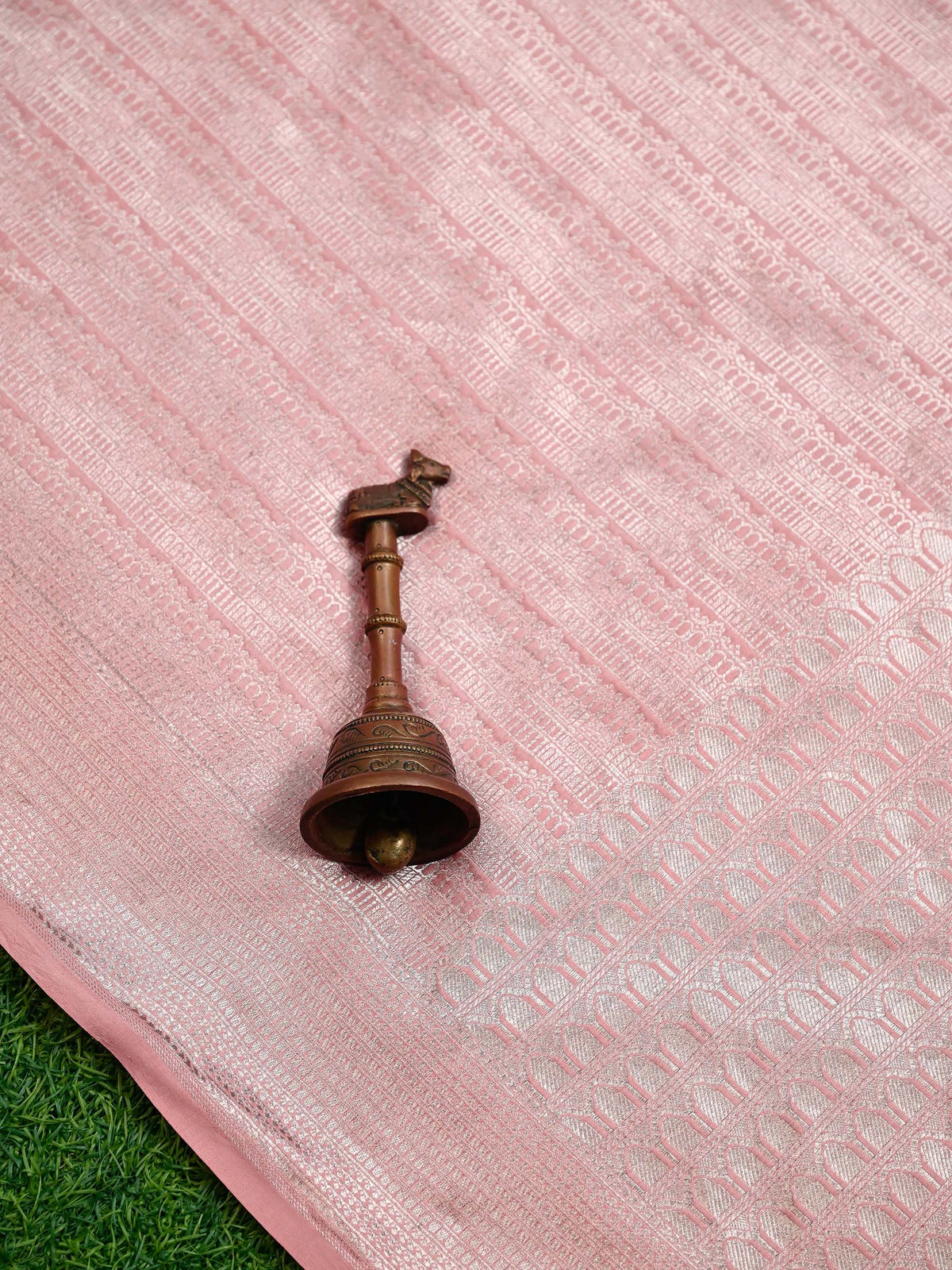 Pastel Pink Silk Brocade Handloom Banarasi Saree