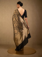Black Meenakari Silk Brocade Handloom Banarasi Saree