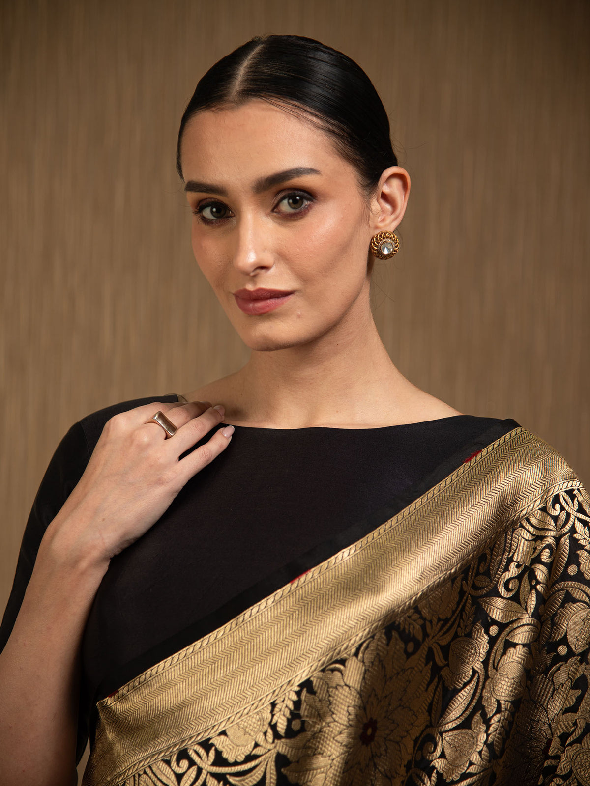 Black Meenakari Silk Brocade Handloom Banarasi Saree