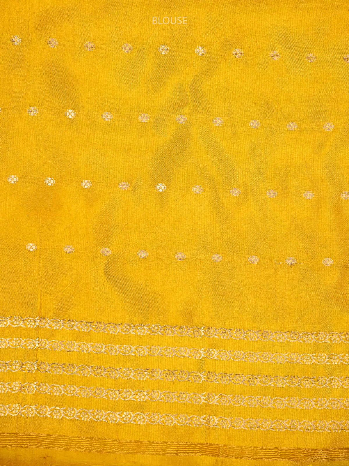 Yellow Booti Katan Silk Handloom Banarasi Saree - Sacred Weaves
