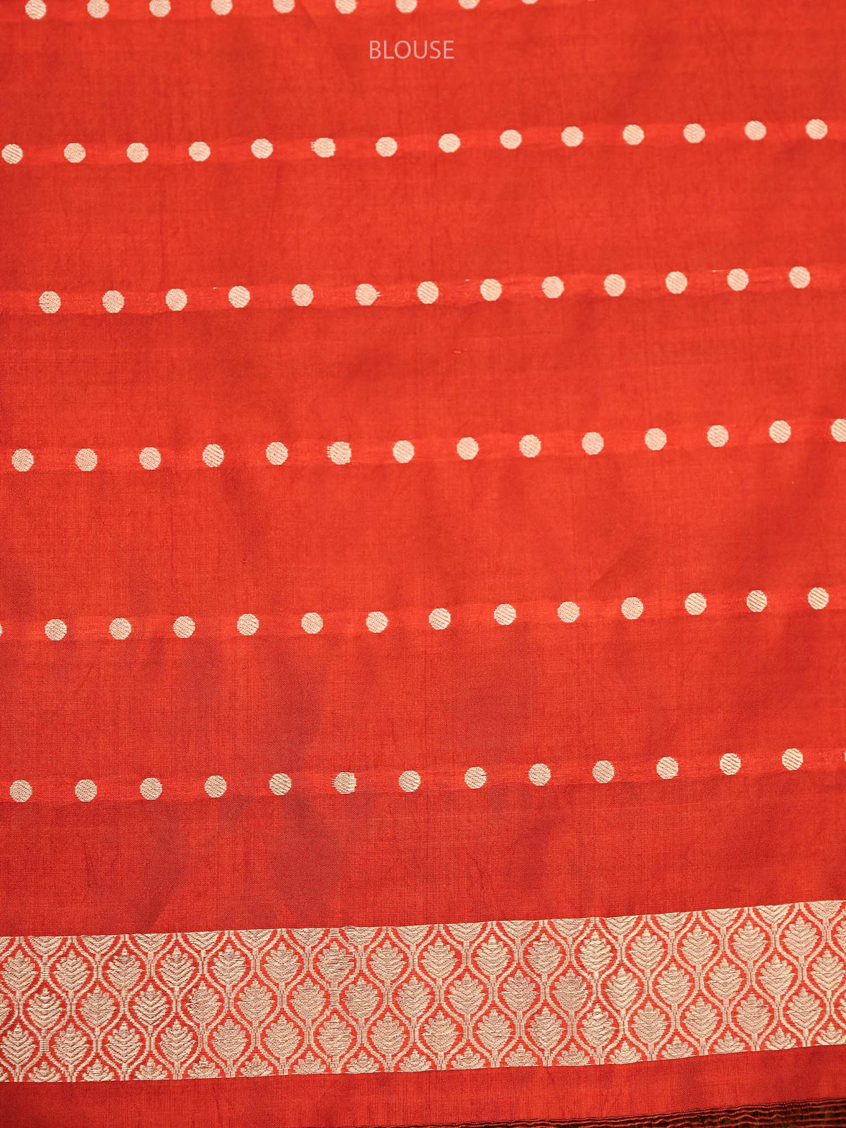 Dark Orange Booti Katan Silk Handloom Banarasi Saree - Sacred Weaves