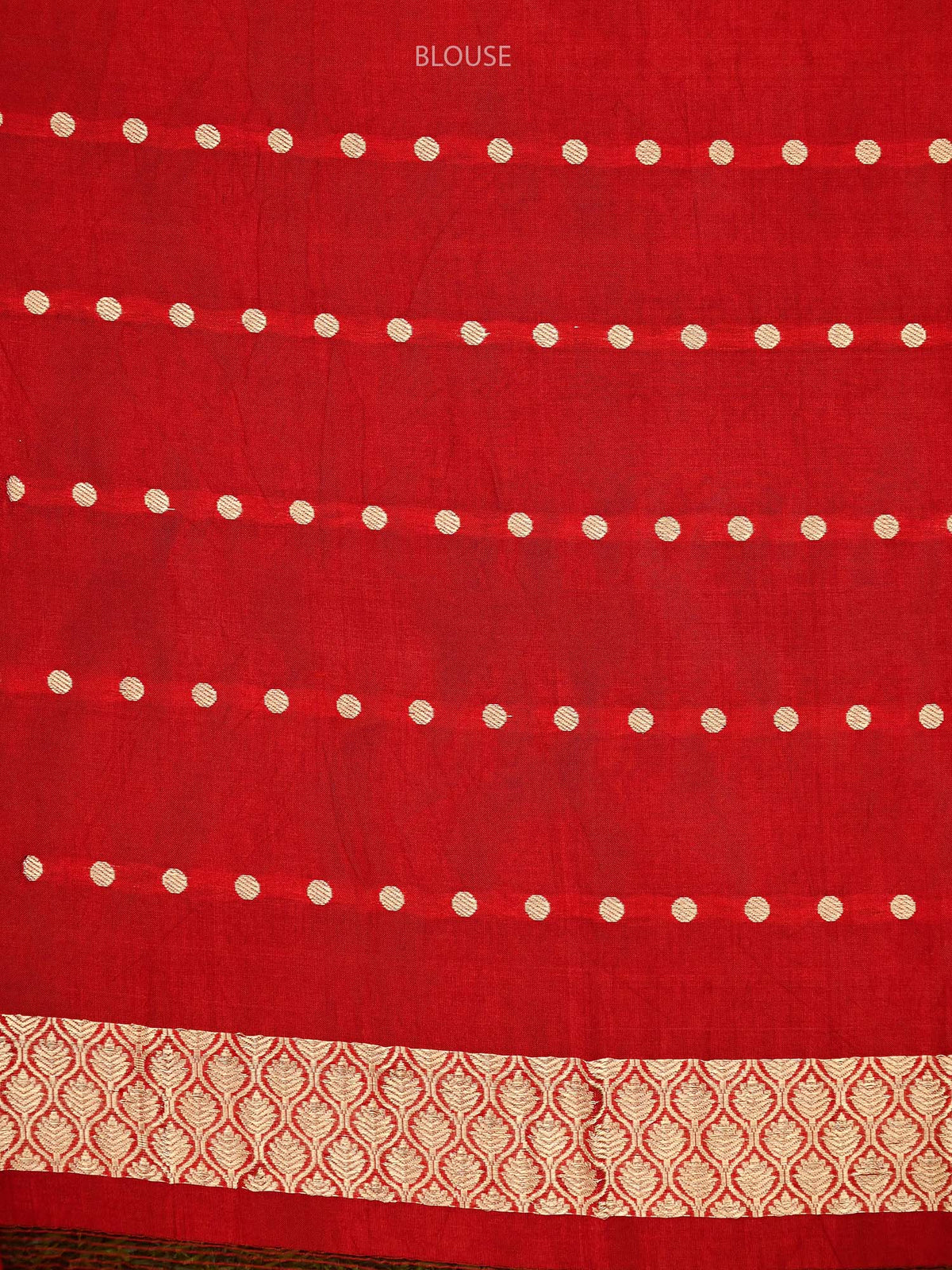 Red Booti Katan Silk Handloom Banarasi Saree - Sacred Weaves