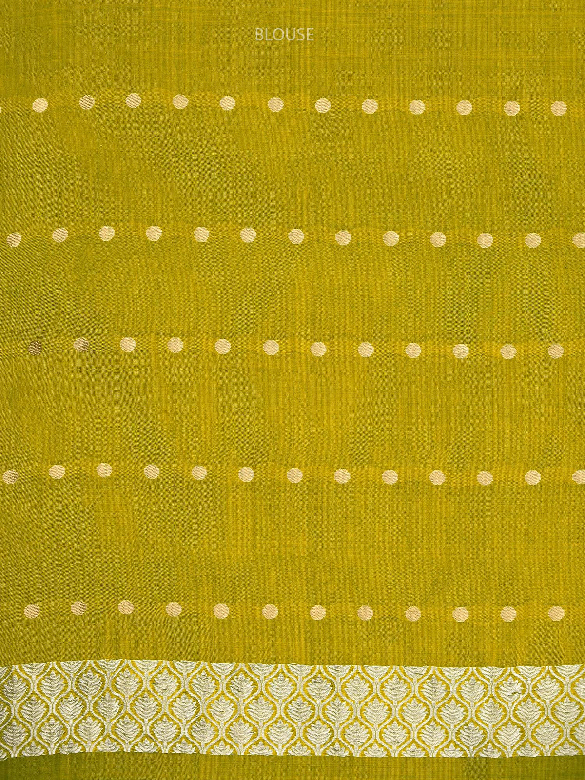 Lime Green Booti Katan Silk Handloom Banarasi Saree - Sacred Weaves