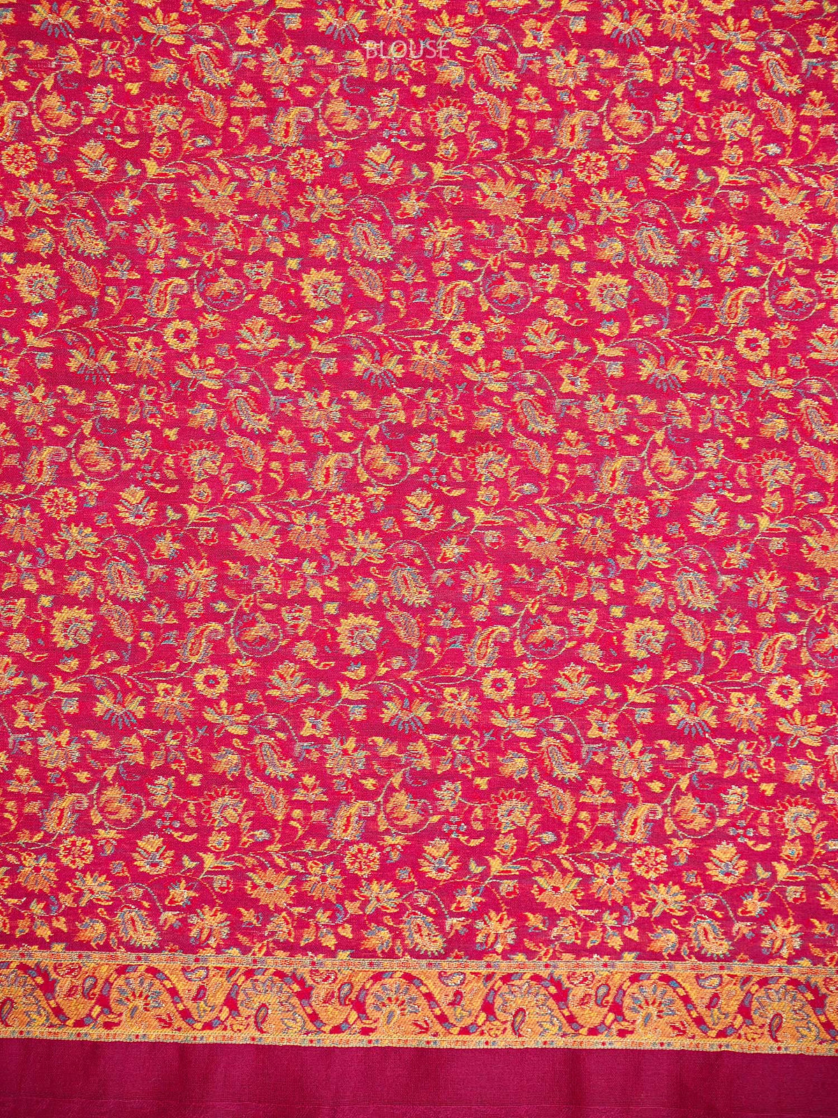 Magenta Pashmina Moonga Silk Handloom Banarasi Saree