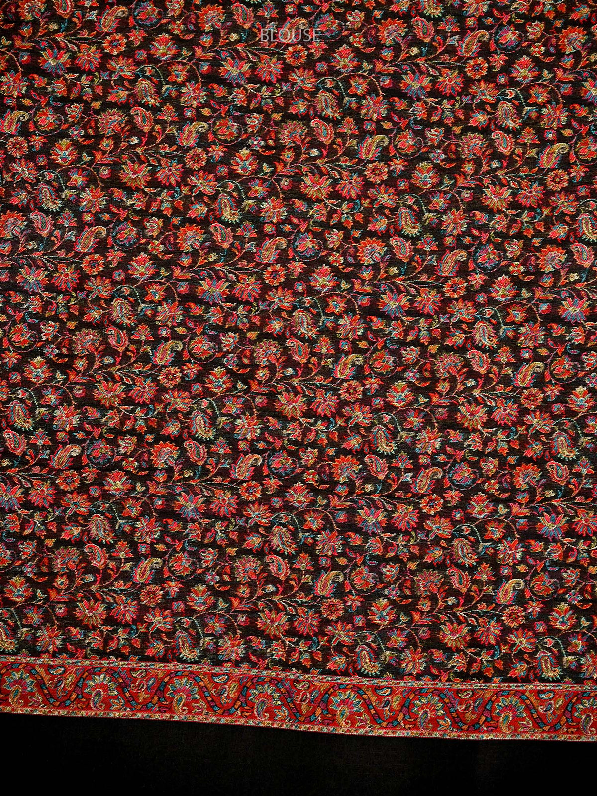 Black Pashmina Moonga Silk Handloom Banarasi Saree