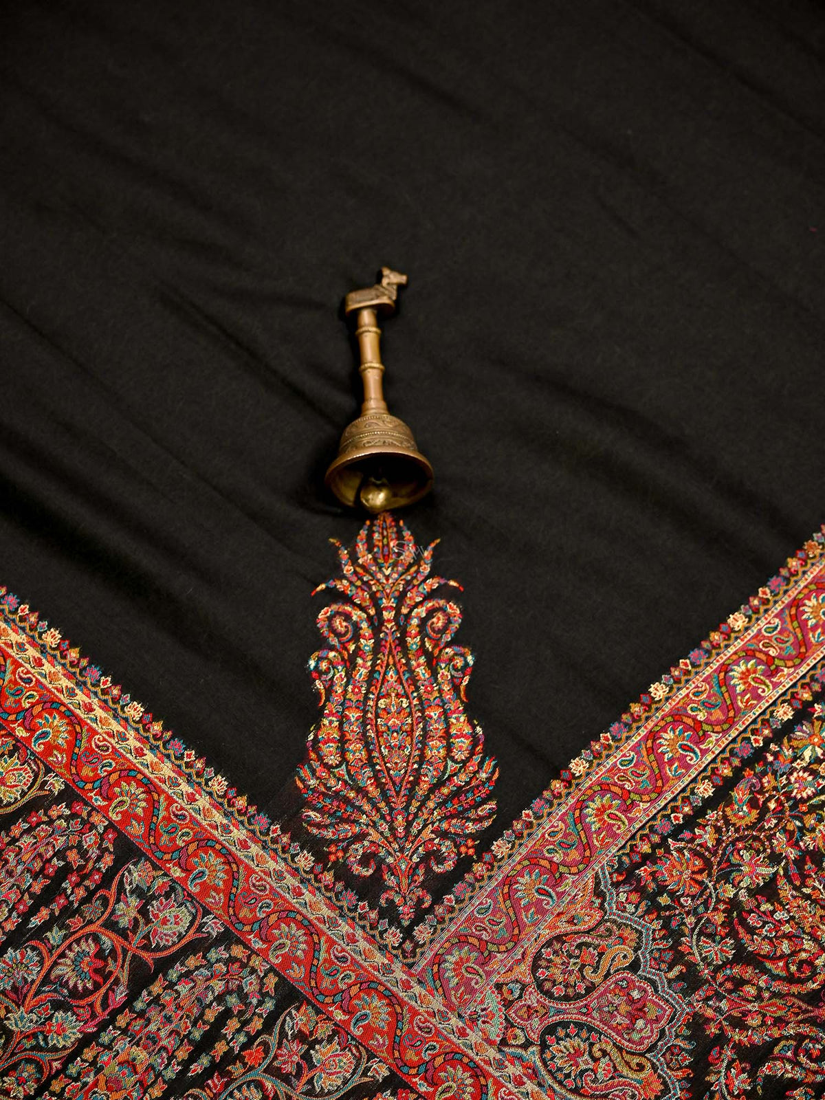 Black Pashmina Moonga Silk Handloom Banarasi Saree
