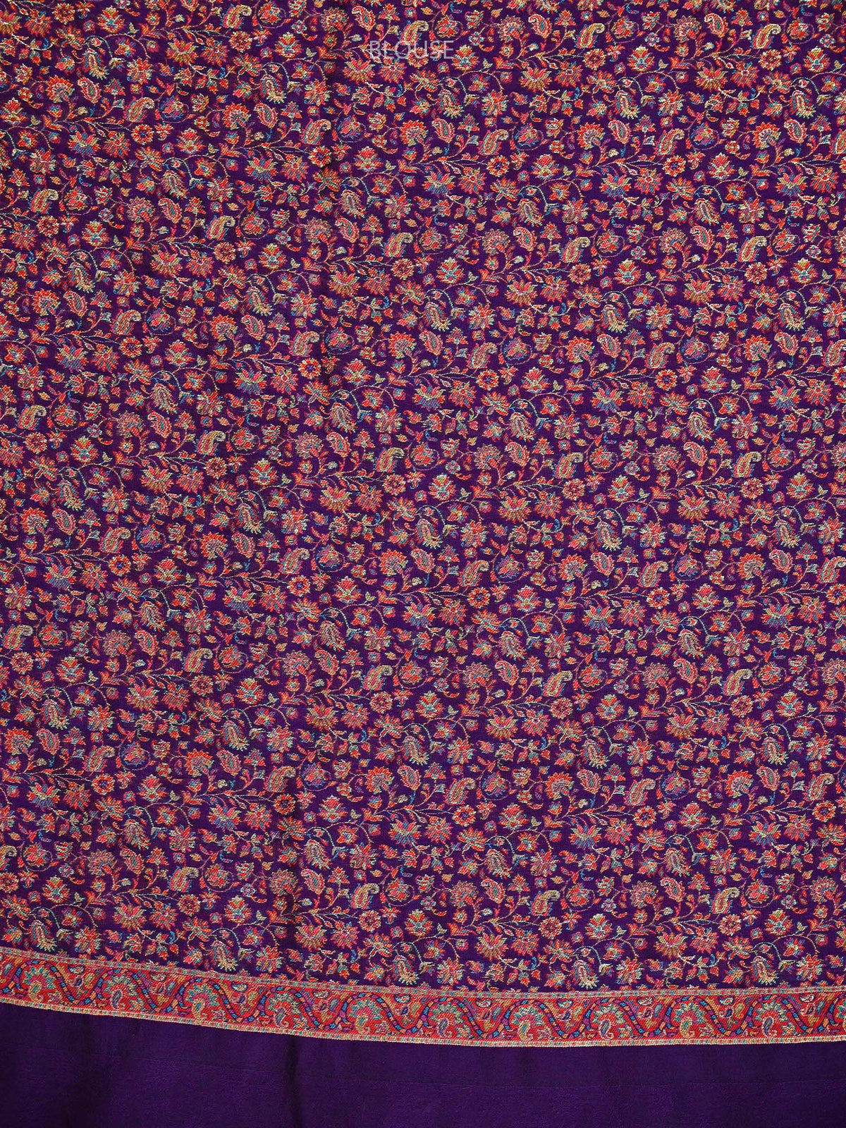 Purple Pashmina Moonga Silk Handloom Banarasi Saree