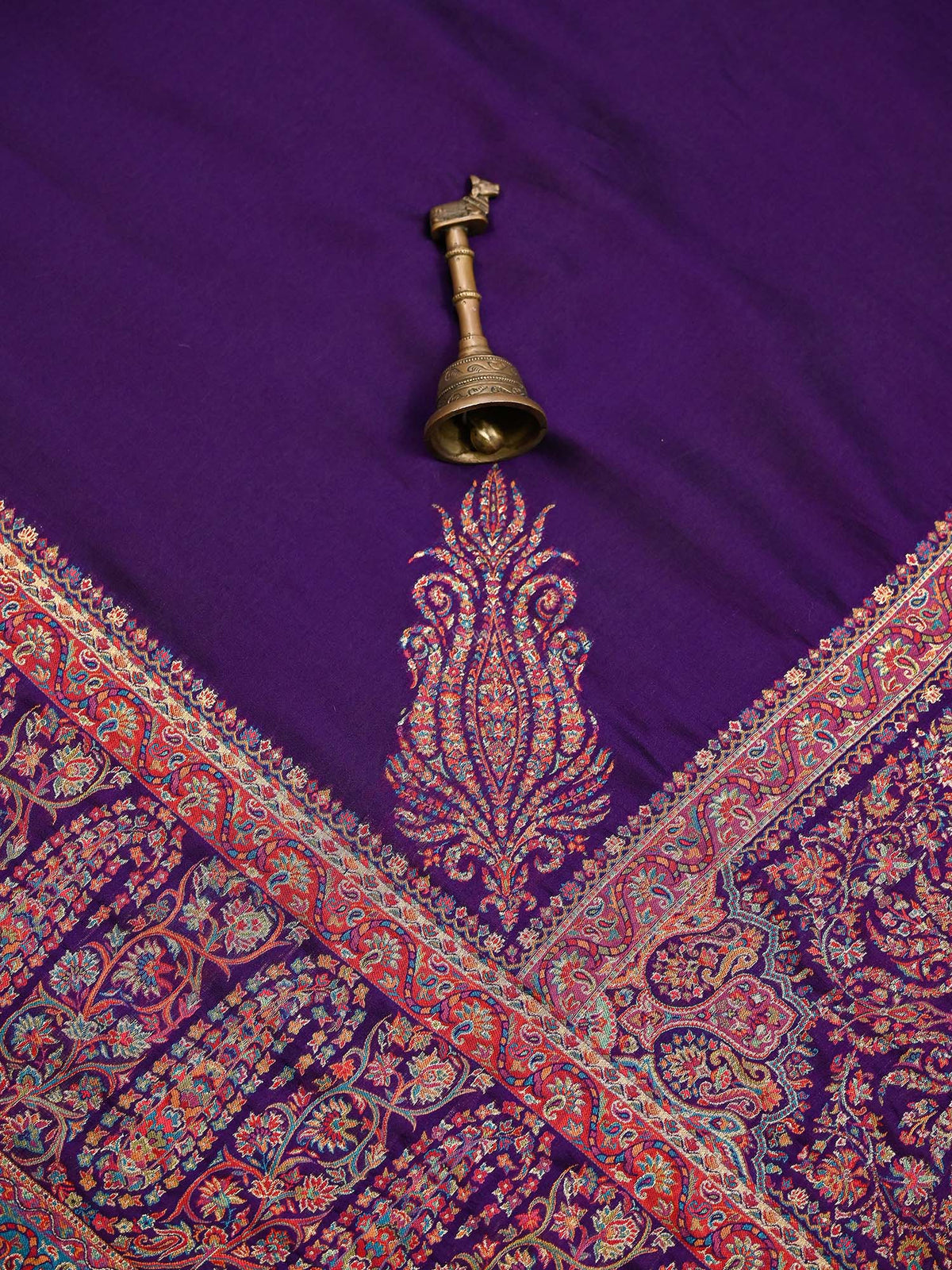Purple Pashmina Moonga Silk Handloom Banarasi Saree