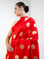 Red Boota Pure Silk Handloom Banarasi Saree - Sacred Weaves