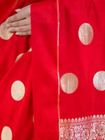 Red Boota Pure Silk Handloom Banarasi Saree - Sacred Weaves