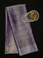 Purple Tissue Brocade Handloom Banarasi Saree - Sacred Weaves