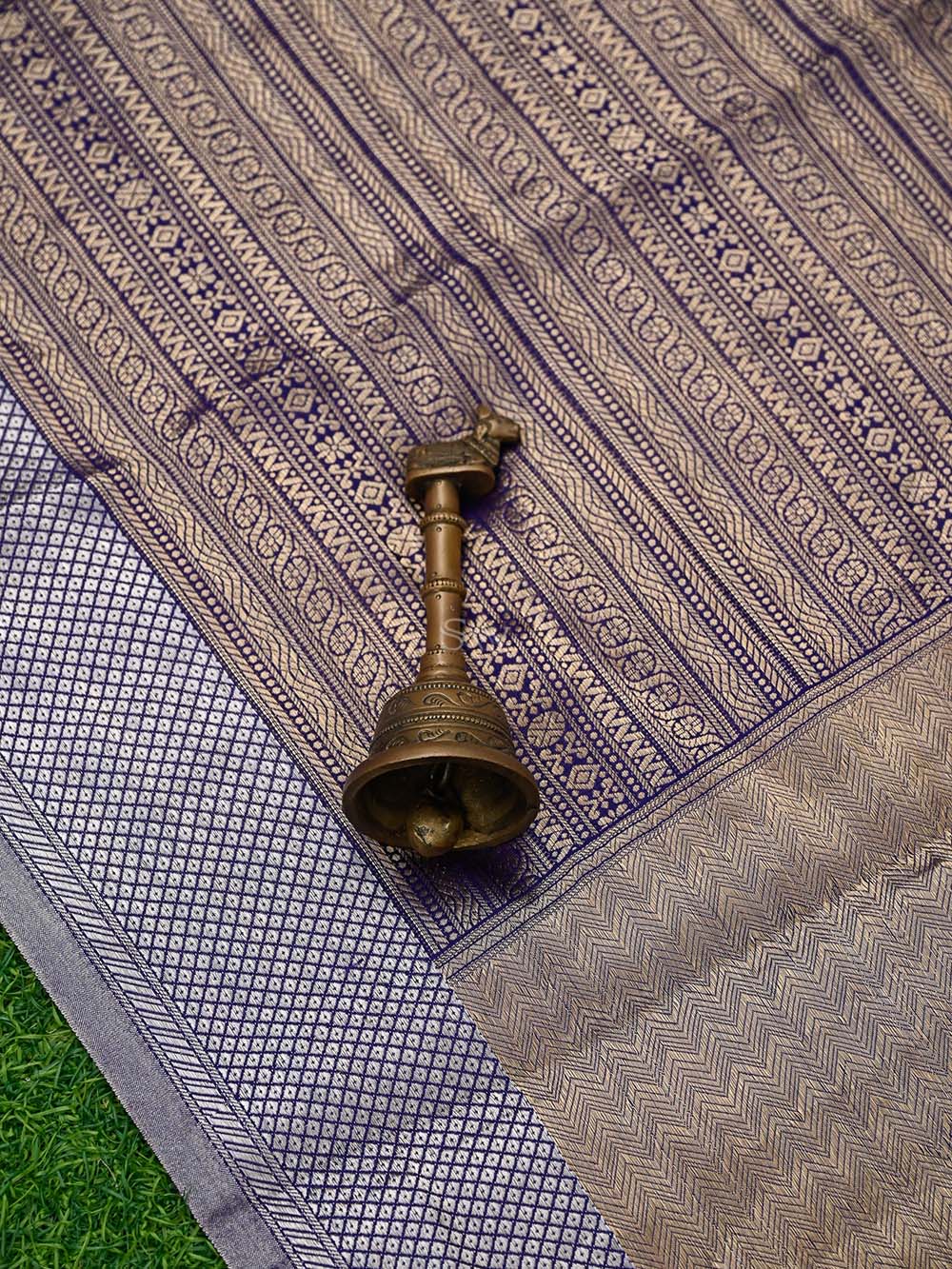 Purple Tissue Brocade Handloom Banarasi Saree - Sacred Weaves