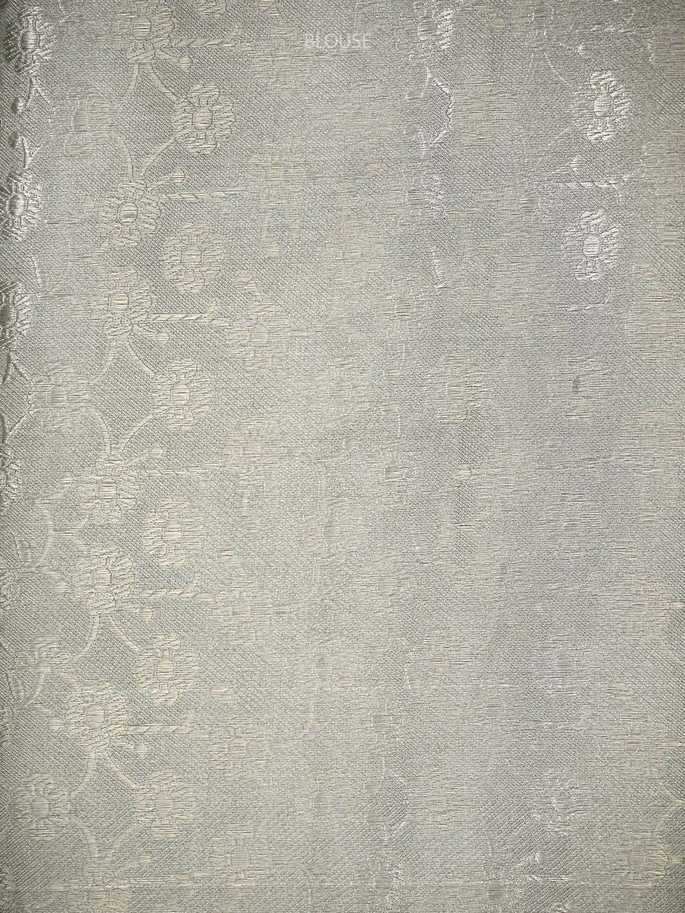 Sea Green Tissue Brocade Handloom Banarasi Saree - Sacred Weaves