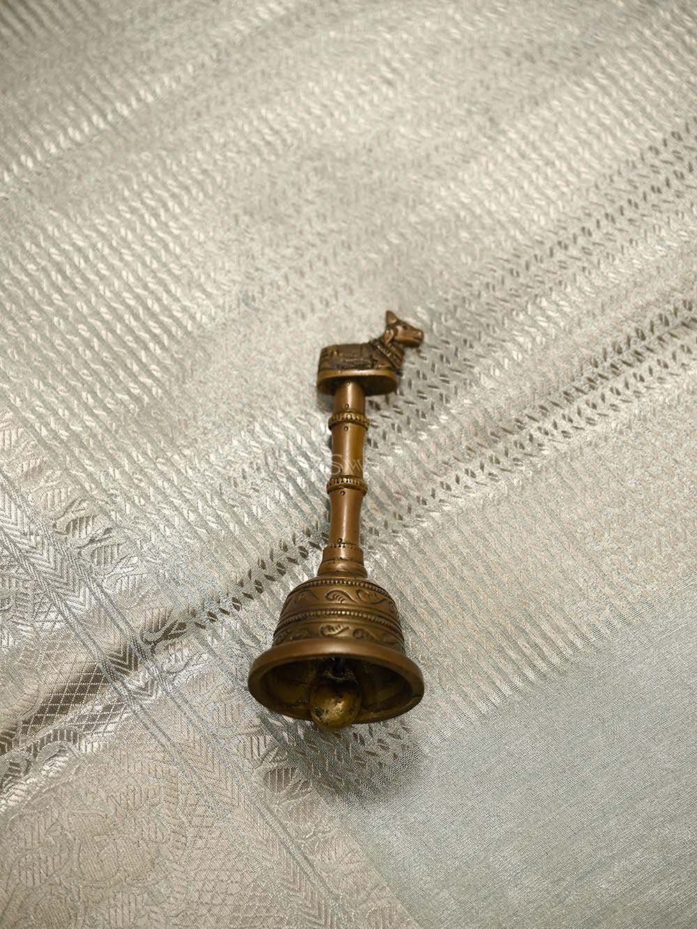 Sea Green Tissue Brocade Handloom Banarasi Saree - Sacred Weaves