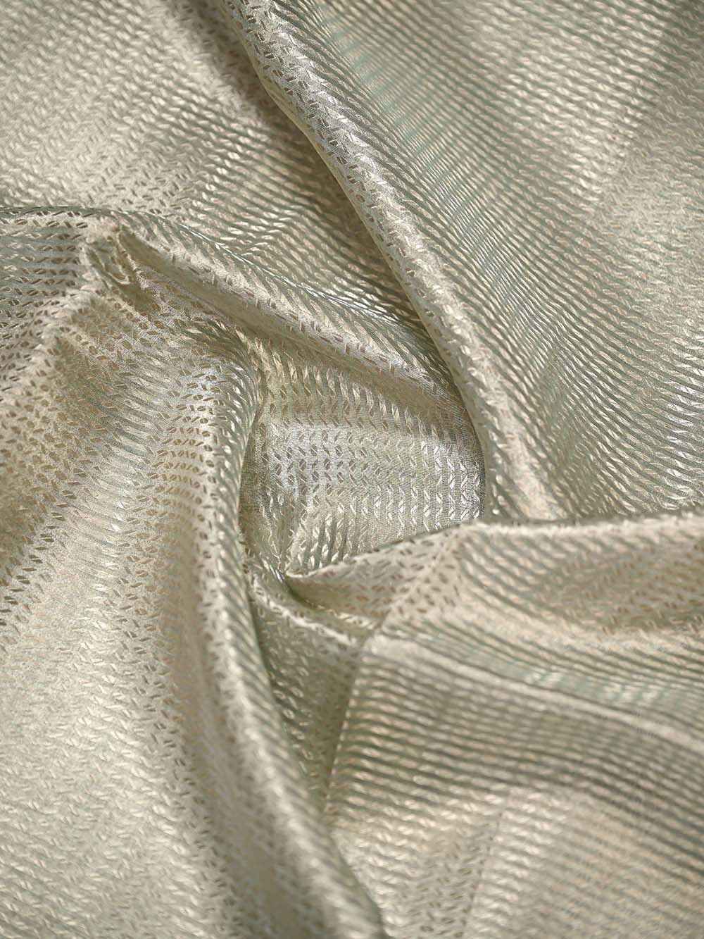 Sea Green Tissue Brocade Handloom Banarasi Saree - Sacred Weaves